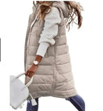Fongt Casual Solid-Colored Hooded Sleeveless Sleeveless Vest Coat