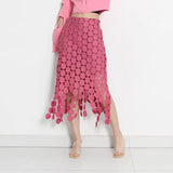 Fongt 2024 New Fashion Retro Style Embroidered Tassel Skirt-Outfit