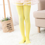Summer Spring Candy Color Kids Pantyhose Ballet Dance Tights for Girls Stocking Children Velvet Solid White