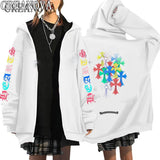 Fongt Jersey Art Letter Street Hickolote Harajuku Y2k Black Zipper Hoodie Woman