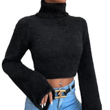 Fongt And Winter New High-Collar Short-Term Navel Uffin Sweater