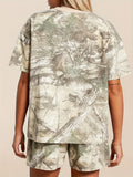 Fongt Summer 2025 Summer Camouflage Shorts Comfortable Fashion Casual Two-Piece Women's Suit