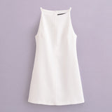 French Dress 2024 New Straight Collar Sleeveless Slimming Hip Skirt 9479049-Outfit