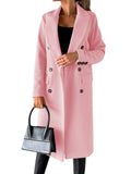 Fongt Women's Spring 2025 Coat Hair, Coat Solid Long Sleeve Double Buckle Bag Temperament Elegant