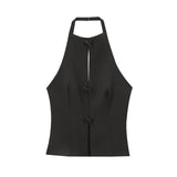 Fongt Summer New Women's Bow Hanging Neck Collar Shorts Skirt