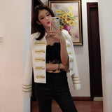 Women Long Sleeve Fashion Women Short Jacket Outerwer Slim Embroidery Double Breasted Military Streetwear Coat