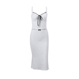 Fongt Summer New Women's Sexy Low-Cut Sling Vest Stylish Temperament Fishtail Dress