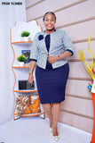 2XL-6XL Plus Size African Bodycon Dresses for Women 2022 Elegant Clothes Coat + Bandage Dress Office Lady Robe Africaine