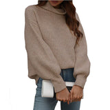 Fongt Solid-Color Knitted Shirt Women's High-Collar Women's New High-Collar Sweater In Autumn And Winter 2025