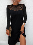 Sleeve Sexy Snow Printing Lace