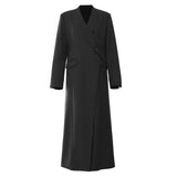 Fongt Autumn And Winter Special Aircraft Process Irregular Structure Long Wind Coat Female 1759