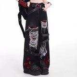 Fongt Girls Loosely Languidly And Slacken Jeans Children Punk Retro Waterwash Fashion Casual Trousers