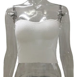 Fongt New Sexy Hottie Tight Brooch Knitted Hollow Vest Women Wear Wool Knitting Top
