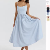 Fongt Women's Dress Summer New Sexy Bare Slings Gentle Wind Dress Women's Skirt