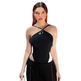 Fongt Women's Wear Spring And Summer INS Sexy Strap Big Back Hollow Tight Bottom Joined