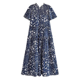 Fongt Women's New Cotton-Print T-Shirt With Loose Cake Dress 8744