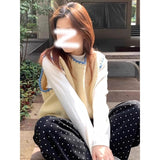 Fongt And Winter Women's New Korean Color Knitted Vest Folded Loose Sleeveless Tops Horse Clip Shoulder 2025
