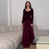 Fongt Autumn New Style Splicing Fake Two Elegant Long Dress Girls