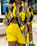 New Women's Wear Fashion Printing Temperament Commuter Two-Piece Set-Outfit