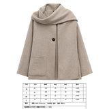 Fongt Women's Autumn New Asymmetric Scarf Short Loose Knit Coat