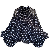 Fongt Top Spring Fashion Bow Tie With Lantern Sleeves Long Sleeves Loose Shirt Woman