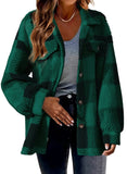 Fongt Women's 2025 New Autumn And Winter With Pocket Lattice Lamb Jacket Button Plush