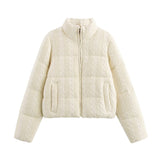 Fongt Explosion Women's Autumn And Winter New Street Fashion Knit Cotton Jacket