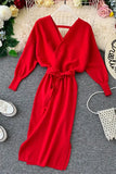 Wrap Side Slit Sweater