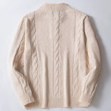 Fongt And Autumn New Men's Button-Collar Knitted Knitted Casual Collar Silk Silken Silken Silken Hooded Sweater