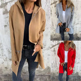 Fongt Autumn/Winter Casual Zipper Hooded Woman