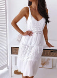 Fongt New Sexy Lace Splicing Sling Beach Dress
