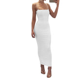 Fongt Women's Ins Sexy Sling Temperament Sling Dress Open Back Slim Dress Female