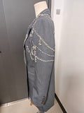 Fashion Women Suit Dress Embroidered Flares Notched Collar Double Breasted Temperament Vestido Autumn 2024 New TH5639-Outfit