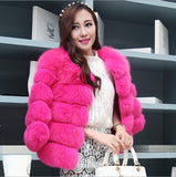 Fongt Fever Imitation Fox Fur Coat Women's Short-Sleeved Fur Coat
