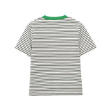 Fongt Round-Neck Striped Print T-Shirt 2025 Spring And Summer Short-Sleeved Leisurely Simple Women's Clothing Top
