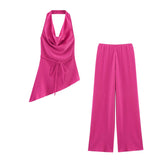 Fongt Asymmetric Blouse 0347302 Textured Trousers 0347303 Set