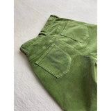 Fongt Retro Green High-Waisted Plus Velvet Slack Autumn And Winter New Set Thin Corduroy Broad Leg Trousers