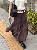 Fongt Brown High-Rise Slim Skirt 2025 Layer Sense A Skirt Simple New Medium And Long Skirt