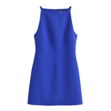French Dress 2024 New Straight Collar Sleeveless Slimming Hip Skirt 9479049-Outfit