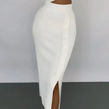 Fongt 2023 Autumn And Winter Bursting Of Open Sweater Skirt Deep V High Elastic Sweater Set