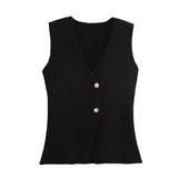 Fongt Women's New Button Knitted Vest Skirt 4192015 4192016