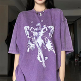 Fairycore Vintage Washed Oversized Tee-Outfit