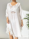 Fongt Dress 2025 New Beach Hooded Hook Splicing Tunne Bikini