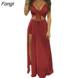 Mesh Patchwork Long Summer Dress Self Tie V Neck Spaghetti Straps Playsuits Women Sexy Beach Dresses Club Party