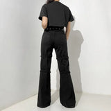 Gothic Printed Jeans Casual Cool Streetwear Dark Loose Low Waisted Wid Leg Pants Women Fashion Trousers Autumn