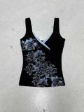 Fongt Plant Floral Print Slings Small Vest Hottie Girl Girl Slamming Sexy Antique Early Feeling New Blouse Tide