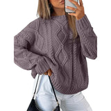 Fongt Women's Dress 2025 Knitted Women's Oversized Thick Knit Round Sweater Casual