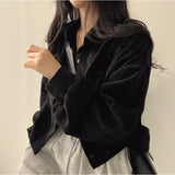 Fongt Chic 2025 Spring French Vintage Single-Drenaught Clip Lantern Shirt Long Sleeved Jacket Woman