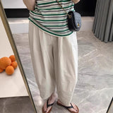 Fongt Sleoper Slack Panty Female Large Size Fat Mm Pear Shape Body Tight Waist Nine Minutes Grandmother Trousers
