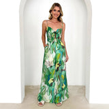 Fongt Sale Of New Casual Jumpsuit Print Sling Straps Bow Jumpsuit Women